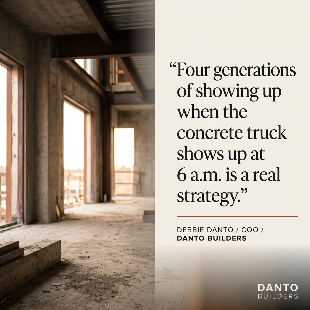 Debbie Danto pull quote card — concrete truck quote