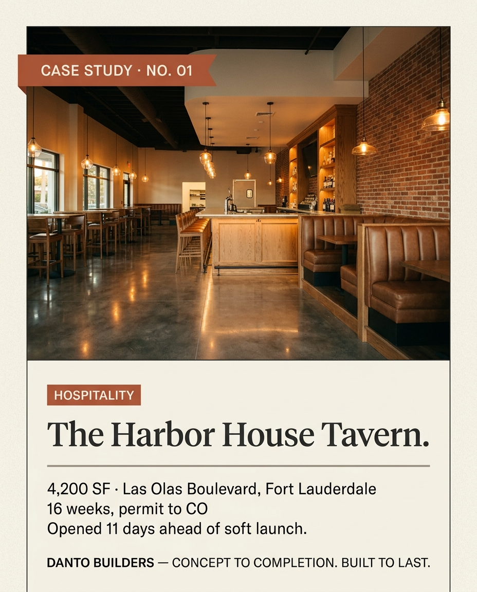 Social case study card — The Harbor House Tavern