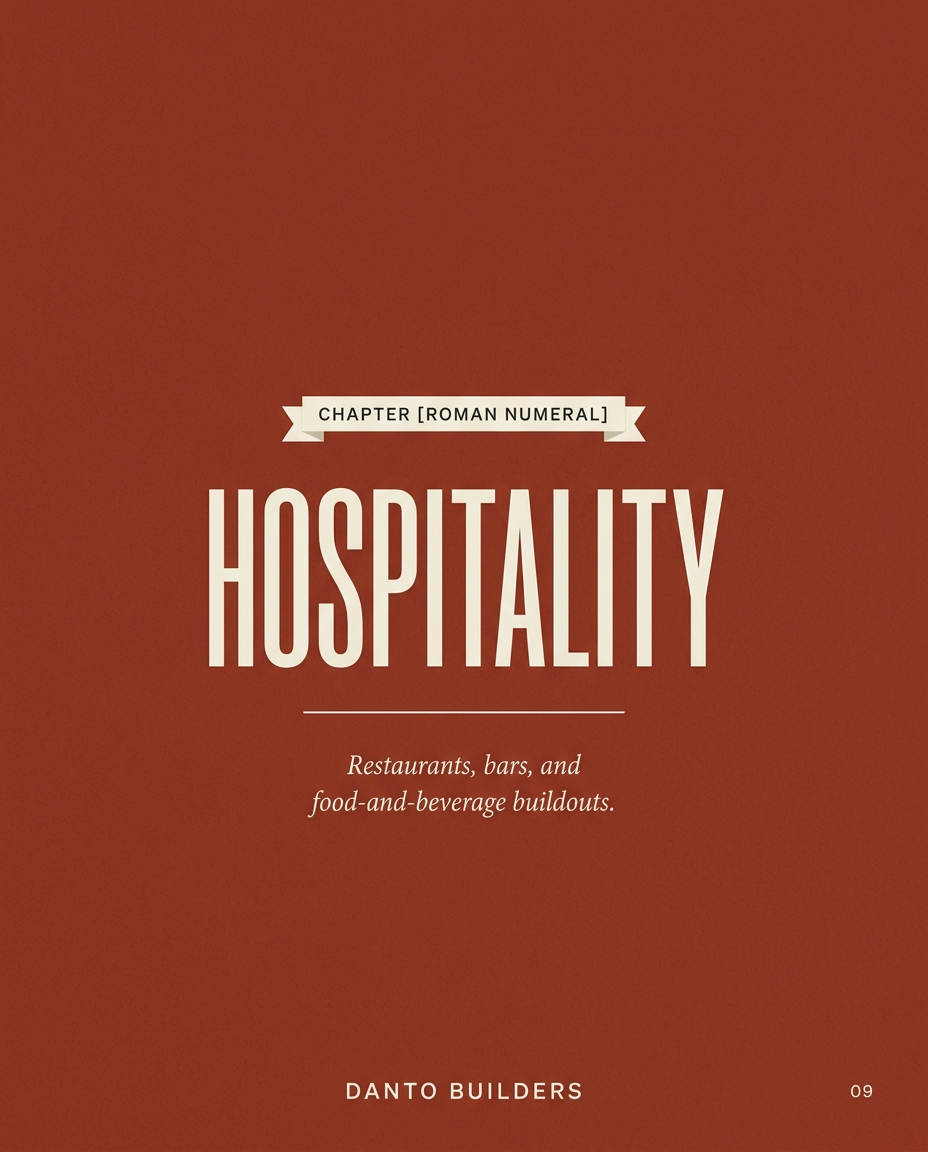 Hospitality chapter divider — brick terracotta