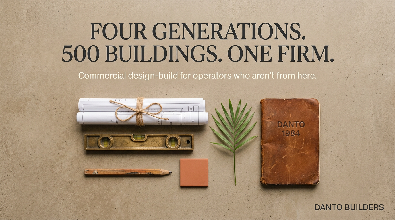 Flat lay of builder tools — alternate arrangement